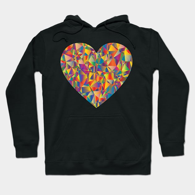 Multicoloured heart design Hoodie by Montanescu